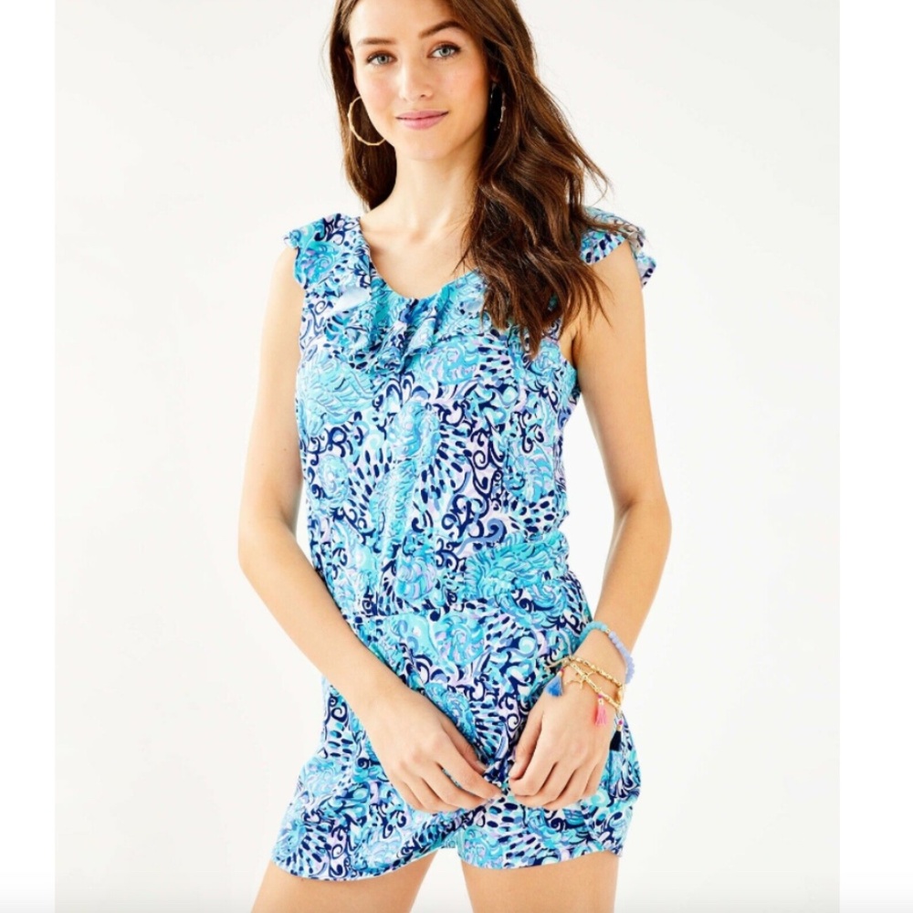 NWT Lilly Pulitzer Alessa Skort Romper Shell Print